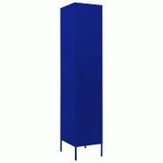 Helloshop26 - Armoire à casiers moderne 35 x 46 x 180 cm avec 4 étagères ajustables bureau en acier bleu marine 02_0046886 - bleu acier 3000234478382