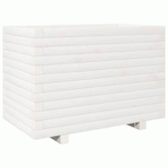 Helloshop26 - Jardinière bac lit surélevé plantes fleurs terrasse jardin 70 x 40 x 49,5 cm bois de pin massif blanc 02_0037790 - 3000217628797 Helloshop26 - Jardinière bac lit surélevé plantes fleurs terrasse jardin 70 x 40 x 49,5 cm bois de pin massif blanc 02_0037790 - 3000217628797