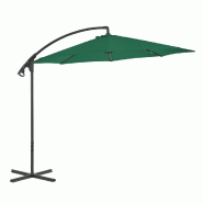 Helloshop26 - Parasol meuble de jardin en porte-à-faux avec mât en acier 300 cm vert 02_0008647 - vert acier 3000461147761