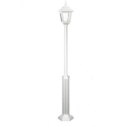 Lampadaire 1 tête -clic-clac 4 -ip44 - e27 - style rustique - verre transparent hauteur totale 1 910 mm blanc