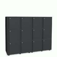 Meuble 12 cases de couleur - MDD - Anthracite, A clé, 4 x 3 cases_0