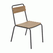 Oviala Business Chaise de jardin en métal gris anthracite - gris 114100