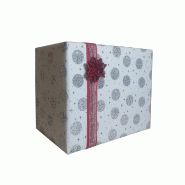 Papier cadeau métal blanc Facettes d'argent 0,70x50m