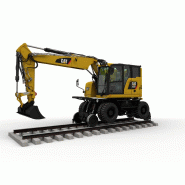 Pelle rail-route sur pneus - Polyvalente et mobile pour travaux ferroviaires et de maintenance des voies