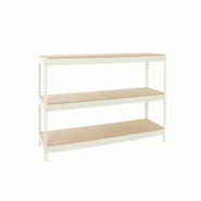 PROREGAL Étagère pour Charges Lourdes WOOD BEAST THREE | HxLxP 200x240x75cm | 400kg par Niveau | Blanc - blanc métal PR_RS18-101 PROREGAL Étagère pour Charges Lourdes WOOD BEAST THREE | HxLxP 200x240x75cm | 400kg par Niveau | Blanc - blanc métal PR_RS18-101