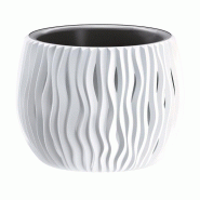 Prosperplast - Pot BOWL SANDY en plastique avec réservoir, blanc, 19,5x29x29 cm - blanc plastique 151952