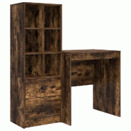 VidaXL Bureau avec tiroir 2 pcs Chêne fumé Modèle Titan Vision Élite - 3337349