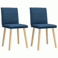 VidaXL Chaises à manger lot de 2 bleu tissu Modèle Grandezza Royale - 4101263