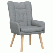 VidaXL fauteuil Gris clair 63 x 67 x 94 cm Tissu et contreplaqué Modèle Orion Smart Plus - 42001824