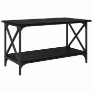 VidaXL Table basse Chêne noir 80 x 45 x 45.5 cm Bois d'ingénierie Modèle Polaris Terrasse - 875733