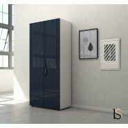 Armoire haute à portes battantes Luxury - Ofitres - Bleu_0