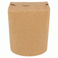 Boîte à pâtes à fermeture croisillon carton Kraft 480cc Ø8x9cm - par 50