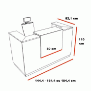 Bureau de réception accueil Delta Plus - Mobel Linea - 144, Blanc, Non, Chêne moyen