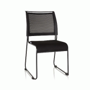 Chaise visiteur / chaise de conférenc PADUA V tissu / tissu maille noir hjh OFFICE - noir polyester 760003
