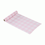 Chemin de table Tarlatane vichy rose water 28cm x 3m