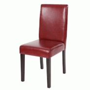 Décoshop26 - Chaise de salle à manger cuisine en cuir rouge pieds en bois foncé style moderne 04_0002335 - 3000271732690 Décoshop26 - Chaise de salle à manger cuisine en cuir rouge pieds en bois foncé style moderne 04_0002335 - 3000271732690