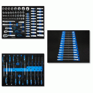 EBERTH Set doutils pour servante datelier (114 pièces, carbure de tungstène, poignées ergonomiques, inserts doutils étiquetés en mousse) - bleu m EBERTH Set doutils pour servante datelier (114 pièces, carbure de tungstène, poignées ergonomiques, inserts doutils étiquetés en mousse) - bleu m