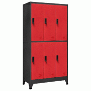 Helloshop26 - Armoire à casiers moderne 90 x 45 x 180 cm rangement sécurisé design pour bureau en acier anthracite 02_0047014 - acier 3000234546029