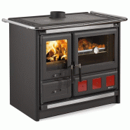 NORDICA cuisinière à bois sans bouilleur rosaxxl.16aciernoiranthra - rosaxxl.16aciernoiranthra