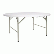 Table ronde pliable au centre blanche 1530mm | Bolero - CC506