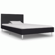 VidaXL Cadre de lit sans matelas noir tissu 90x200 cm Modèle Mervanel - 280941