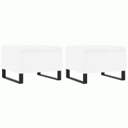 VidaXL Tables basses 2 pcs blanc 50x46x35 cm bois d'ingénierie Modèle Nova Compact - 830877