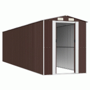 Abri de jardin Marron foncé 192x772x223 cm Acier galvanisé Modèle Atlas Office Élégance - 8720845582272