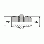 Adaptateurs - Droit mâle JIC 5/16" - x mâle NPT 1/8" - JMMBC00202