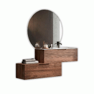 AQA Design Composition vasque droite 4 pièces SOLMIRA en MDF chêne rio L.200 P.45 H.190 MPSO54-RR - marron Bois manufacturé MPSO54-RR