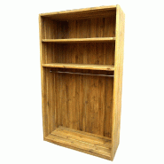 Armoire Westside pin vieilli massif 2 tablettes 1 penderie L119xP45xH200cm
