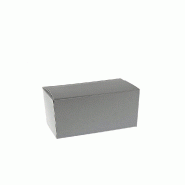 Ballotin gris intérieur argent 375g 13x7x6,3cm - par 50 - Fabriqué en France - Recyclable et biodégradable