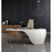 Bureau de Direction Uno - Dellarovere - Blanc, Noyer clair_0
