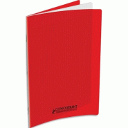 CONQUERANT Lot de 10 Cahier Classique PP piqué 24x32, 60p./30 feuilles 90g/m², Séyès, coloris rouge - 3020120208084