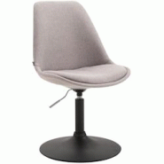Décoshop26 - Chaise de salle à manger x1 pivotante hauteur réglable en tissu gris et pied trompette en métal noir 10_0003771 - gris 3000251758733 Décoshop26 - Chaise de salle à manger x1 pivotante hauteur réglable en tissu gris et pied trompette en métal noir 10_0003771 - gris 3000251758733