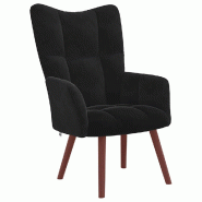 Décoshop26 - Fauteuil lounge chaise de canapé design moderne en velours noir DEC026743 - noir 3000255986286