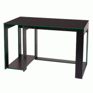 Mendler Bureau HWC-J26, table d'ordinateur table de bureau, 120x60x76cm ~ noir-vert - noir Bois massif 75836