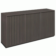 Meuble Vertigo T03 4 tiroirs anglaise 1porte MDF noir & noyer foncé 180x47x93cm