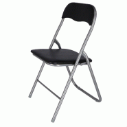 MUEBLEAR - Chaise Bata pliante rembourrée noire en bois de hêtre - noir métal MU041