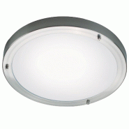 Nordlux Plafonnier ANCONA Maxi Verrerie Acier Brossé, H.8.4 - IP44 - E27 / Intérieur - gris 5701581277274