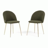 RATTATAN Set 2 sedie in velluto a costine da interno, gambe in metallo, imbottite per cucina, sala da pranzo, bar, ristoranti - Sara - Verde/Oro - mul RATTATAN Set 2 sedie in velluto a costine da interno, gambe in metallo, imbottite per cucina, sala da pranzo, bar, ristoranti - Sara - Verde/Oro - mul