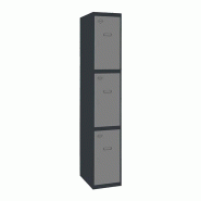 SimonRack Vestiaire Métallique 3 Portes avec Clé, 1800x400x500 mm, Anthracite/Gris - Simonlocker - noir métal 8425437106675