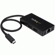StarTech Hub USB-C à  3 ports avec Gigabit Ethernet - USB-C