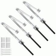 TecTake GmbH tectake Ouverture automatique de fenêtre de serre de jardin - Lot de 4 argent - argenté acier 406893