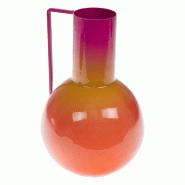 Vase Zélie orange 23 cm -  Rond Métal Amadeus 16x16 cm - orange métal 3520071974460