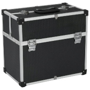 Vidaxl boîte à outils 38x22,5x34 cm noir aluminium 91849