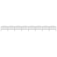Vidaxl clôture de jardin à dessus en lance acier (1,25-1,5)x13,6m noir 277737