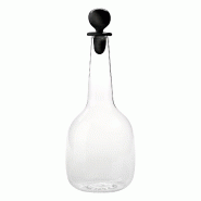 Zafferano Bouteille Bilia en verre borosilicaté couleur Noir, design minimaliste élégant fait à la main, parfaite pour servir l'eau et le vin à t