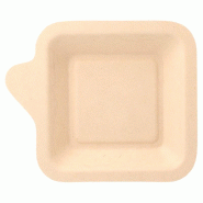 Assiette carrée bagasse naturel 11x11cm - par 1000