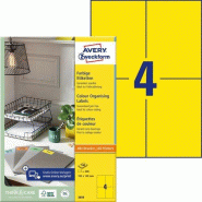 Avery Zweckform 400 étiquettes universelles jaunes, format 105 x 148 mm (100 feuilles A4 / cdt) - jaune 3459