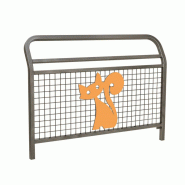 Barrières Écoles - Grillage à mailles carrées en fil de 5 mm - Tubes acier 40x40 mm et 30x30 mm - Longueur 1500 mm - Hauteur 1280 mm_0